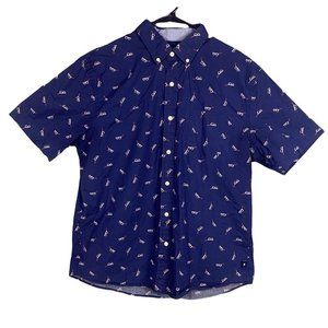 Crown & Ivy Classic Fit Men's Sz. L Sunglasses Print Short Sleeve Button Up